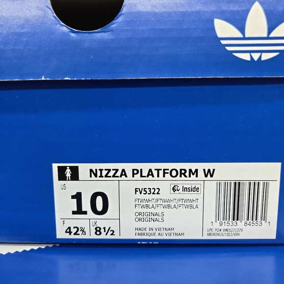 New adidas Nizza Platform Triple White Women's Shoes Size 10 - Picture 8 of 8